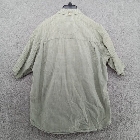 Columbia Shirt Mens Large Green Sage Plaid Button Up Outdoors Utility Casual - Picture 6 of 7
